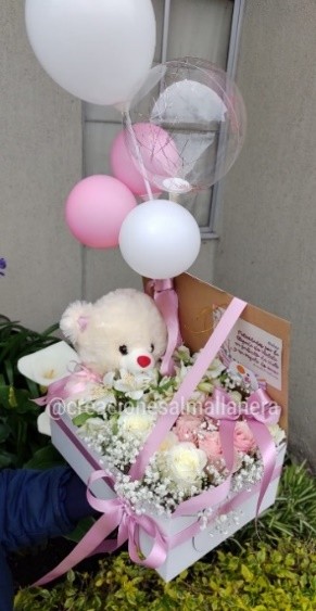 Ternura flores y peluche